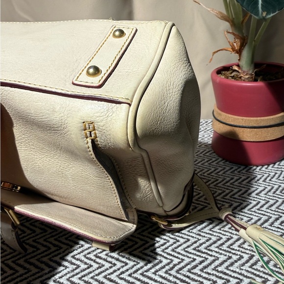 Dooney & Bourke Florentine Leather Whipstitch Satchel - Cream/Bone - 2015-2017 - Picture 11 of 16
